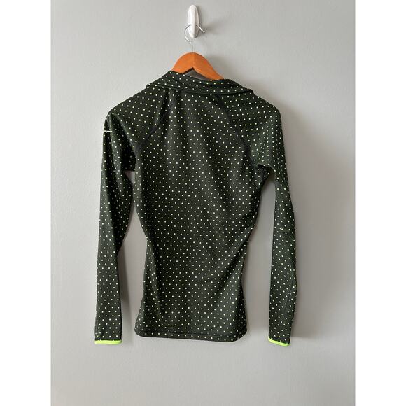 Women’s Size S Nike Pro Dri-fit L/S 1/4 zip Black Neon Green Jacket - Picture 3 of 6